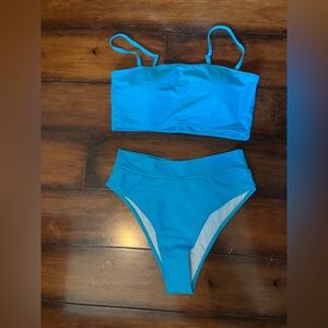 Blue Bikini Top and Bottom Set